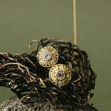 Aros Flor Oro Amarillo Morganita