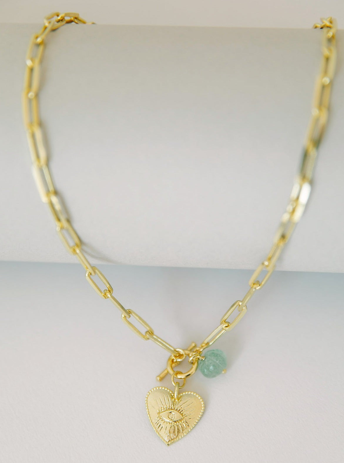 Collar Corazón Ojo Turco Oro